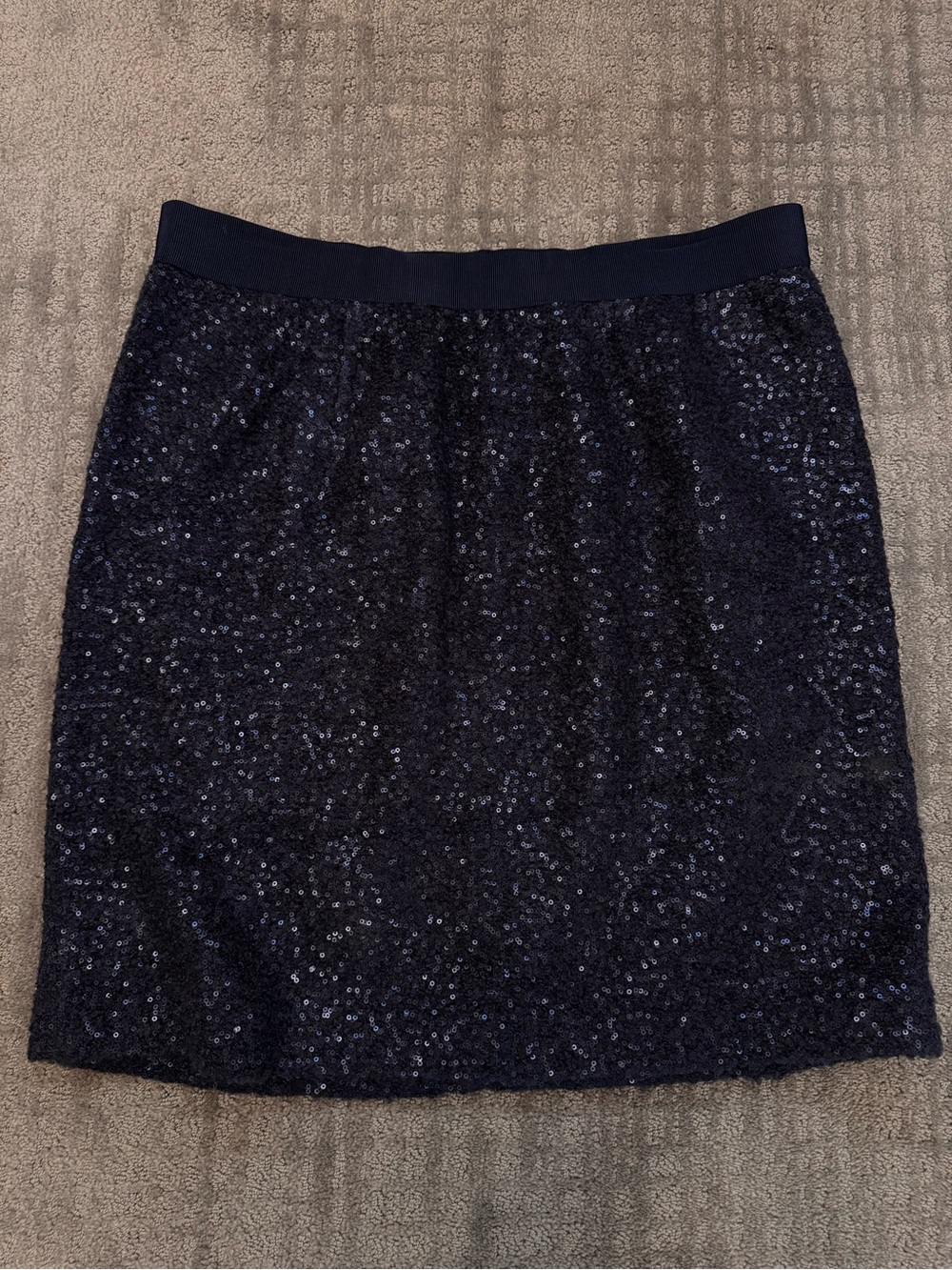 Lands' End Sequin Elastic Waist Skirt Navy Blue Sparkle Plus Size 18 NWOT